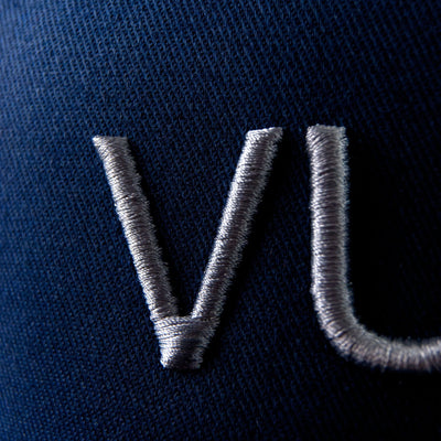 Upclose Logo Stitching of VUGA Hats - Blake Cap - Navy